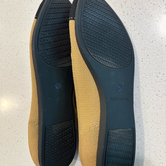 Rothy's Tan and Black Pointed Toe Flats - Picture 2 of 5